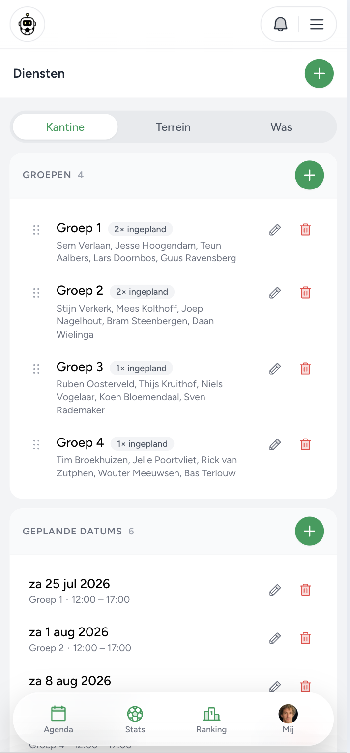 Diensten in de Assistje-app